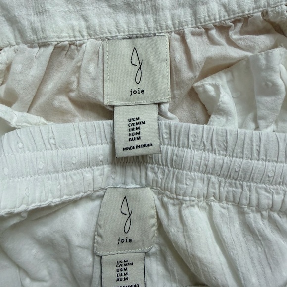 Joie White Ruffled Sleeveless Blouse & shorts set - Picture 8 of 9